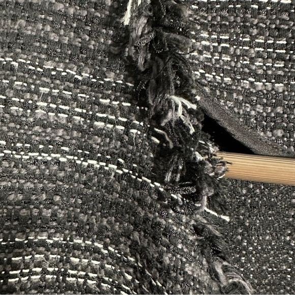 Adrienne Vittadini open front jacket, size small, black, raw edges, spring - Picture 7 of 10